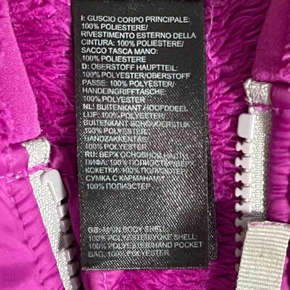 The North Face Girls Full Zip Jacket Fleece Fuzzy Hoody Outdoors L 14_16 Fuchsia - Picture 3 of 7